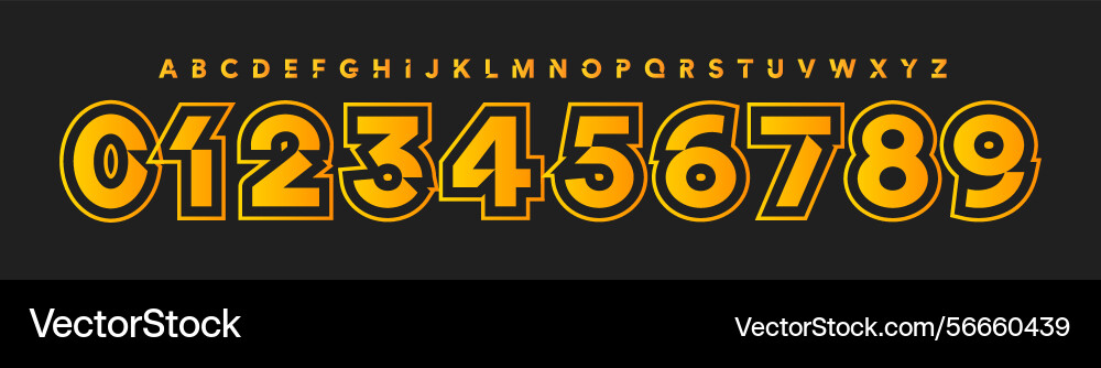 Numeric geometric font bold angular alphabet Numeric geometric font bold angular alphabet vector image