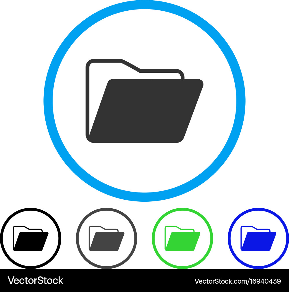 Open folder rounded icon vector image