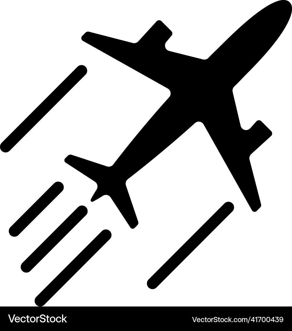 Plane black glyph icon Plane black glyph icon vector image