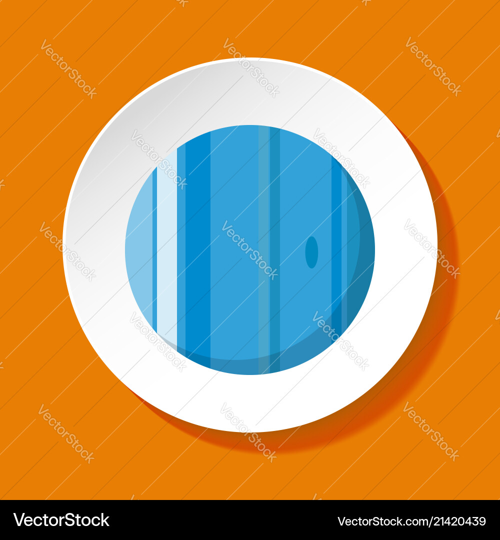 Planet uranus icon in flat style on round button Planet uranus icon in flat style on round button vector image