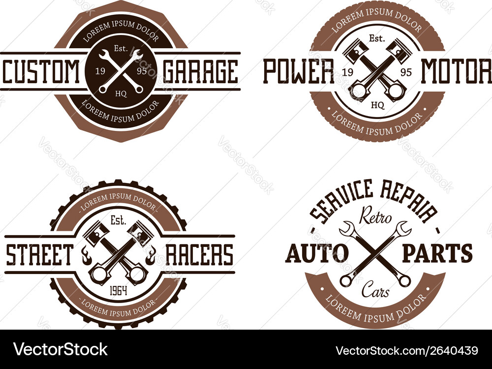 Retro Automotive Emblems Vector Image