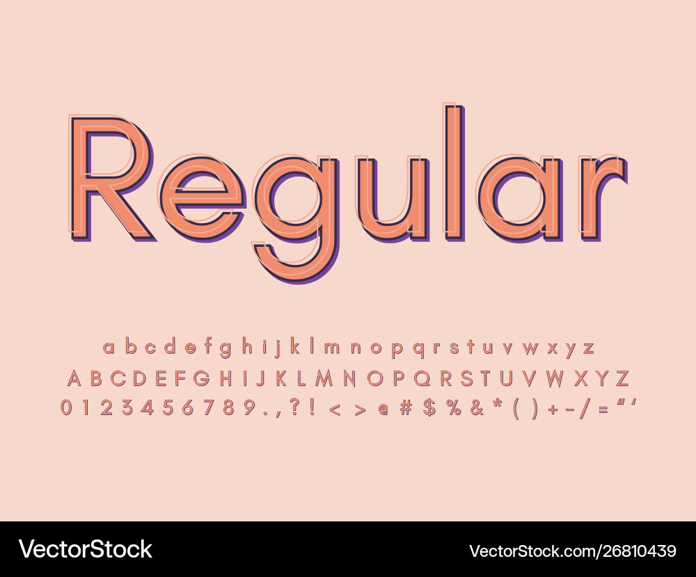 Retro font and alphabet stock vector image