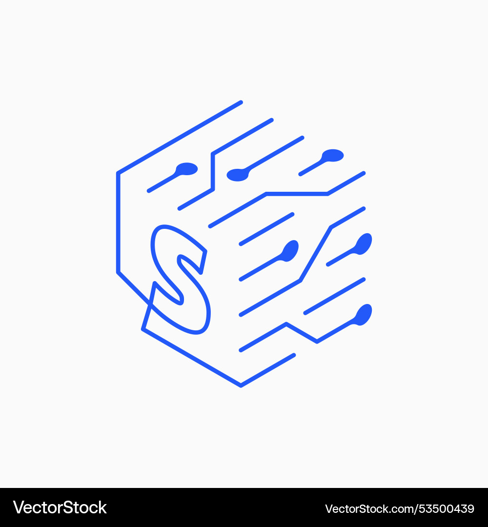 S Letter cube tech logo icon S Letter cube tech logo icon vektorbild