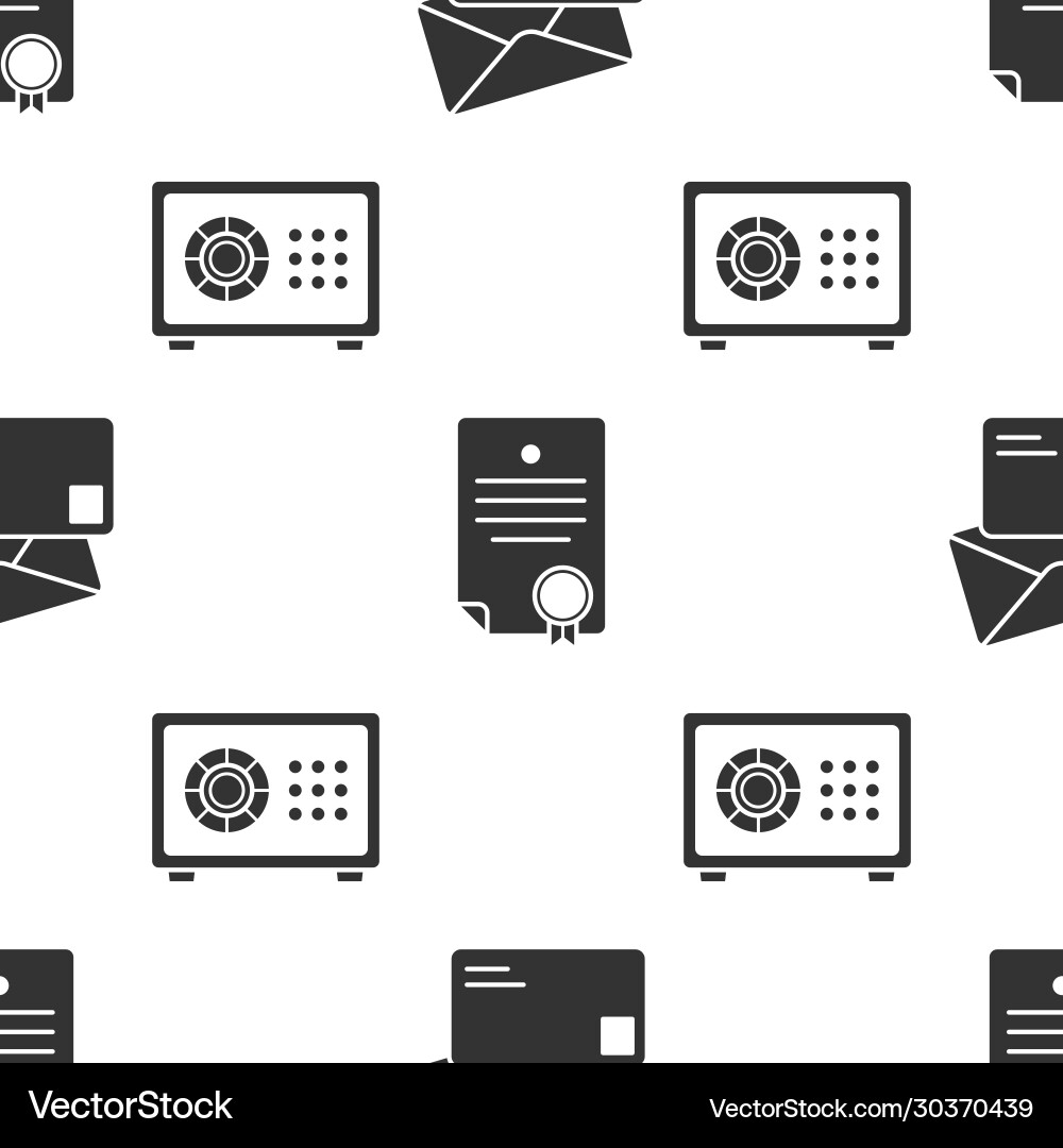 Set envelope certificate template and safe Set envelope certificate template and safe vector image