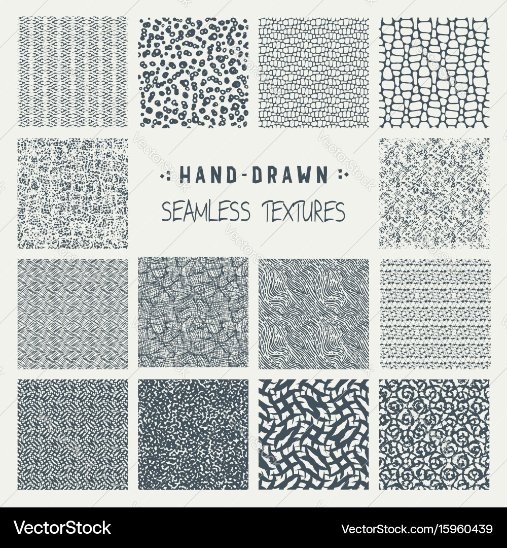 Set of hand drawn marker and ink patterns vector image
