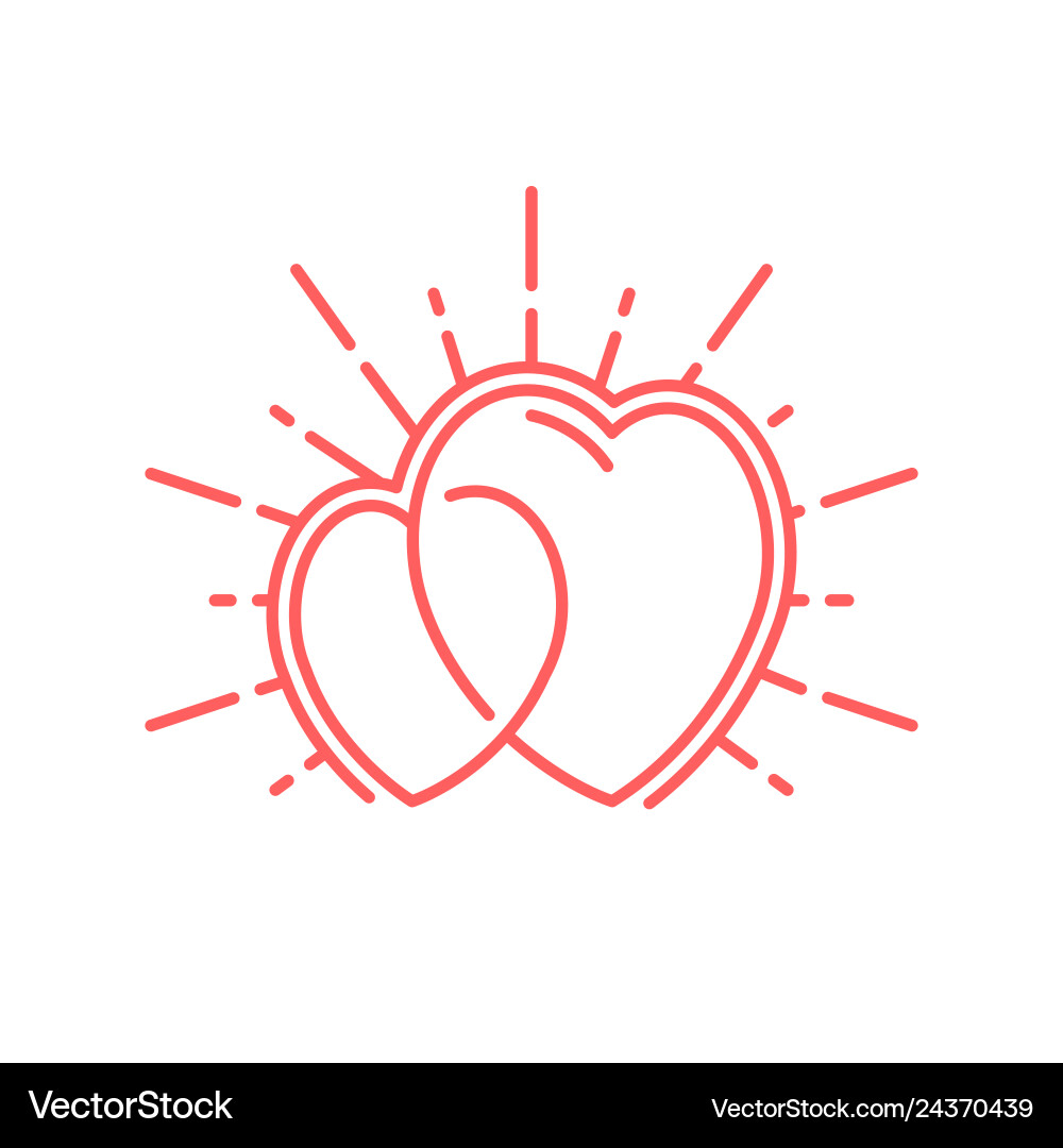 Two glowing hearts Royalty Free Vector Image - VectorStock