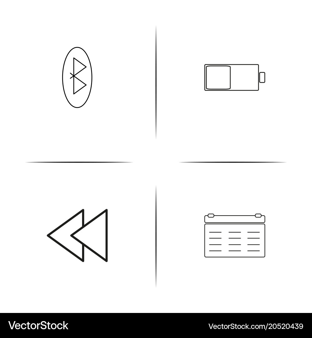 User interface simple linear icons set outlined Vector Image