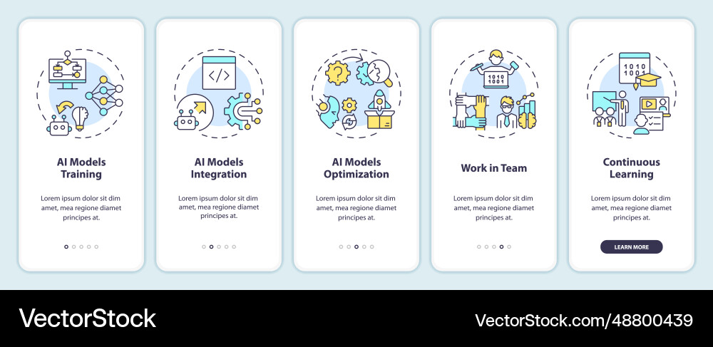 Walkthrough ai engineer with thin icons concept Walkthrough ai engineer with thin icons concept vector image