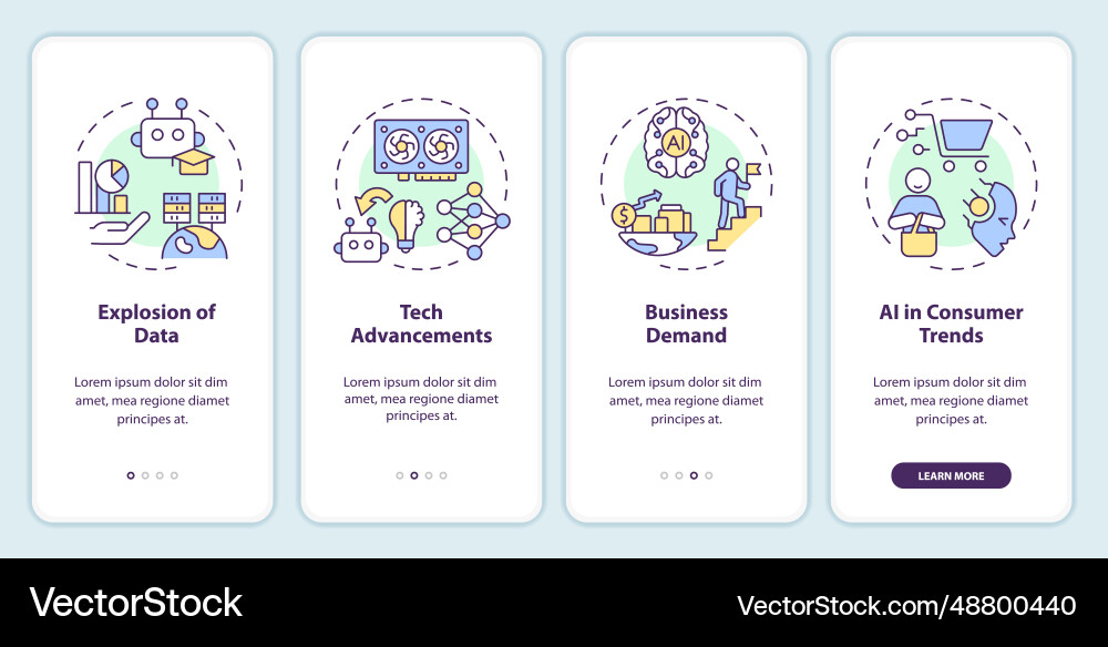 2d walkthrough ai engineer with line icons 2d walkthrough ai engineer with line icons vector image