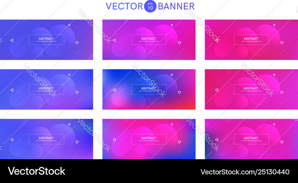 Abstract banner with gradient shapes set Abstract banner with gradient shapes set vector image