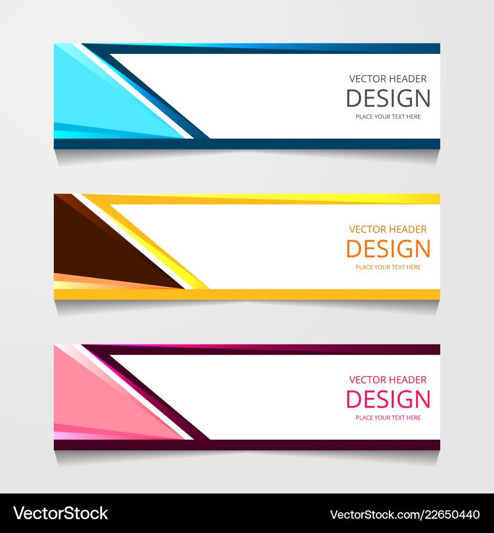 Abstract design banner web template with three Abstract design banner web template with three Vector Image