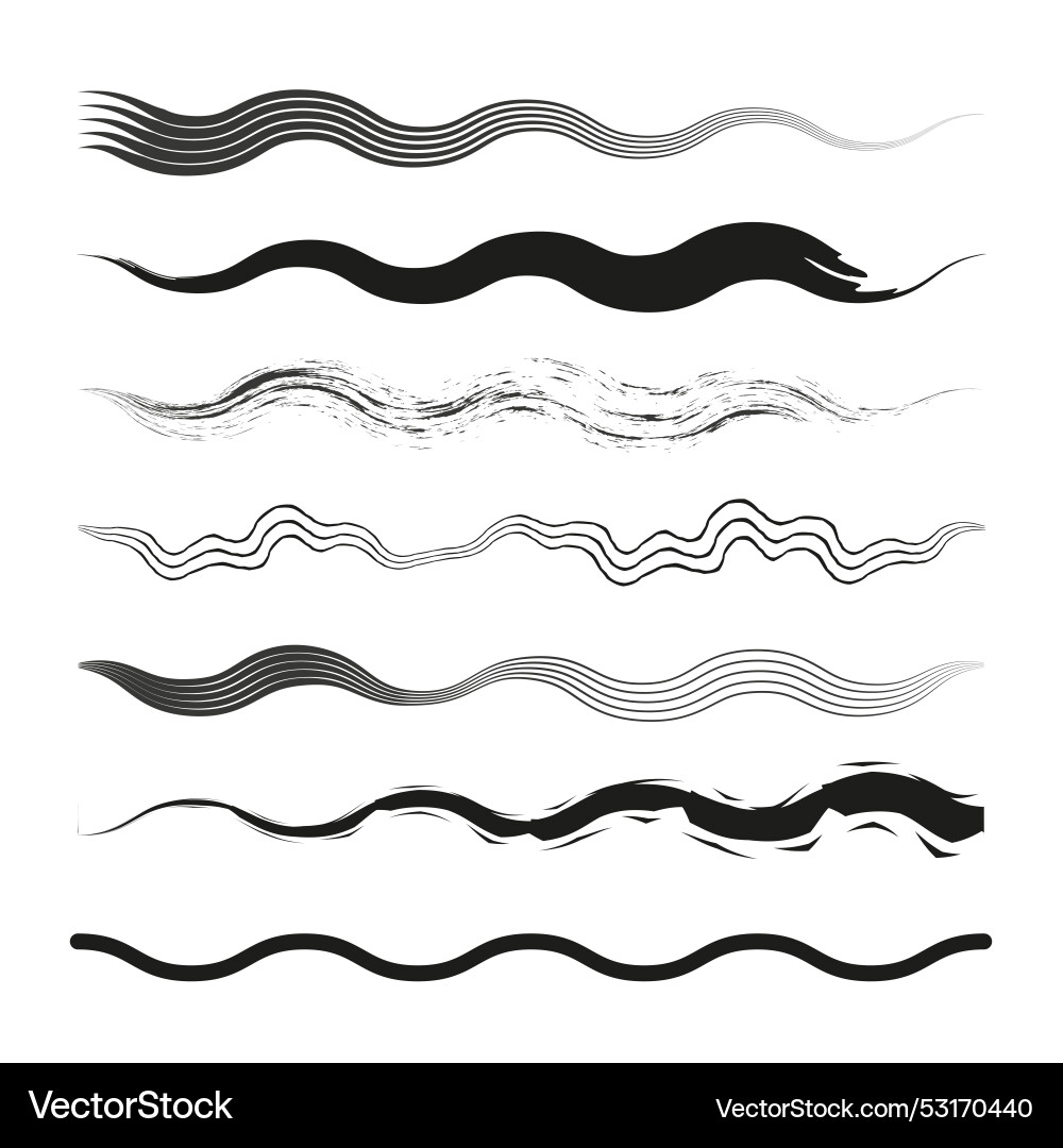 Abstract wave lines set dynamic flow wavy design Abstract wave lines set dynamic flow wavy design vector image