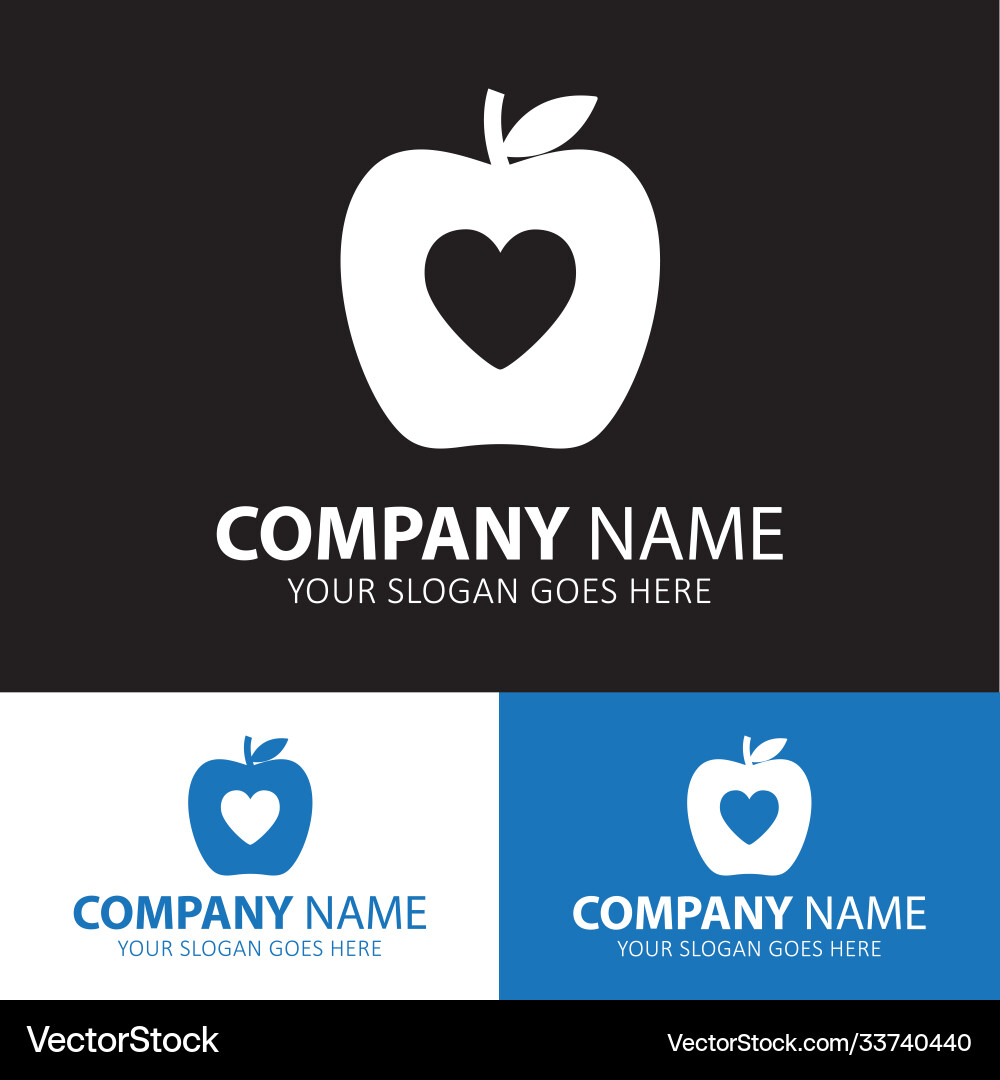 Apple with heart icon for web and mobile Apple with heart icon for web and mobile Vector Image