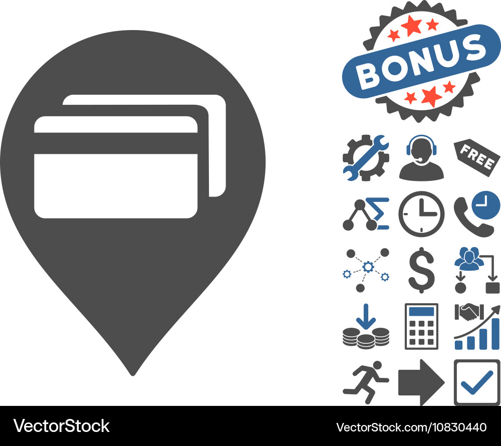 Atm terminal pointer flat icon with bonus vector image
