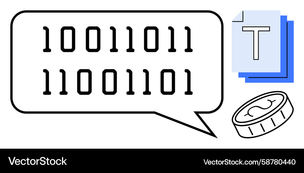 Binary Code Speech Bubble Vector Image