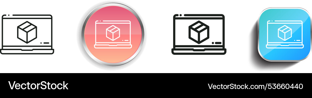 Ecommerce icon thin linear regular and button Ecommerce icon thin linear regular and button vector image
