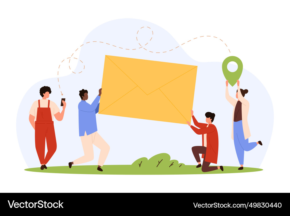 Email correspondence notification message group Vector Image