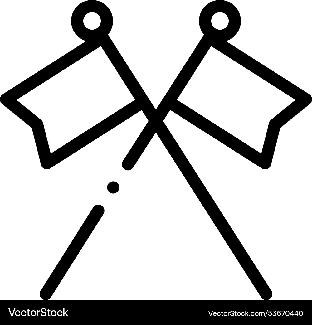 Flags icon thin linear style design isolated Flags icon thin linear style design isolated Vector Image