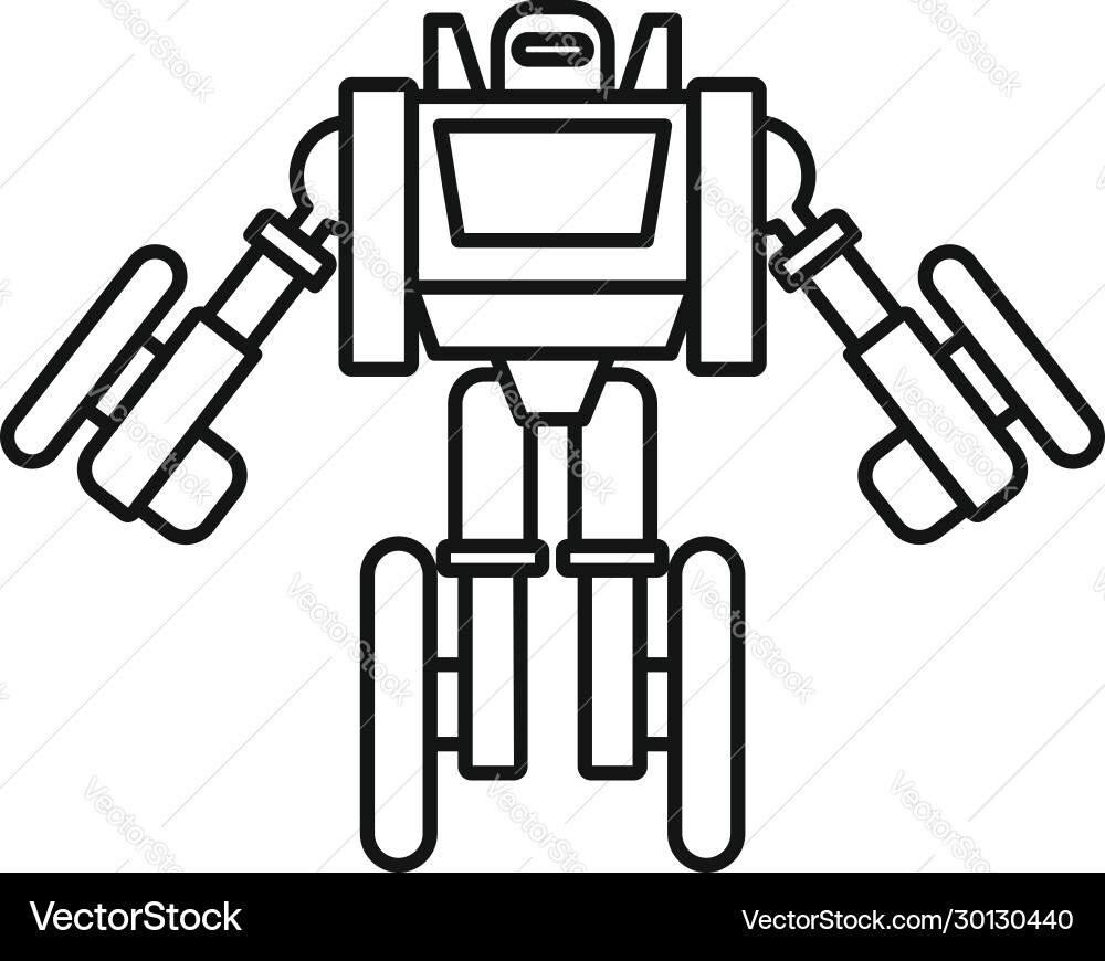 Futuristic robot transformer icon outline style Futuristic robot transformer icon outline style vector image