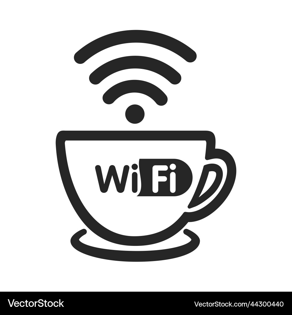 Internet cafe logo template free wifi area Internet cafe logo template free wifi area vector image