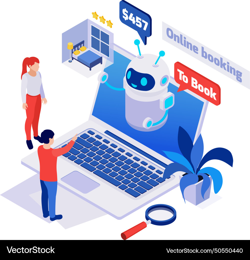 Isometric chatbot icon Royalty Free Vector Image