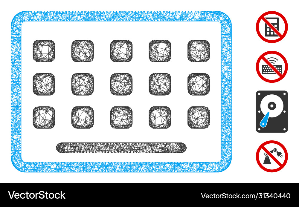 Keyboard web mesh Keyboard web mesh vector image