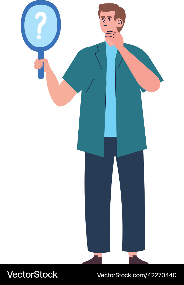 Man with handle mirror Vector Image