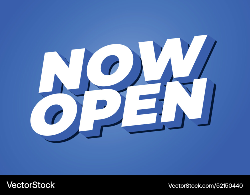 Now open text effect in 3d style with good colors Now open text effect in 3d style with good colors Vector Image