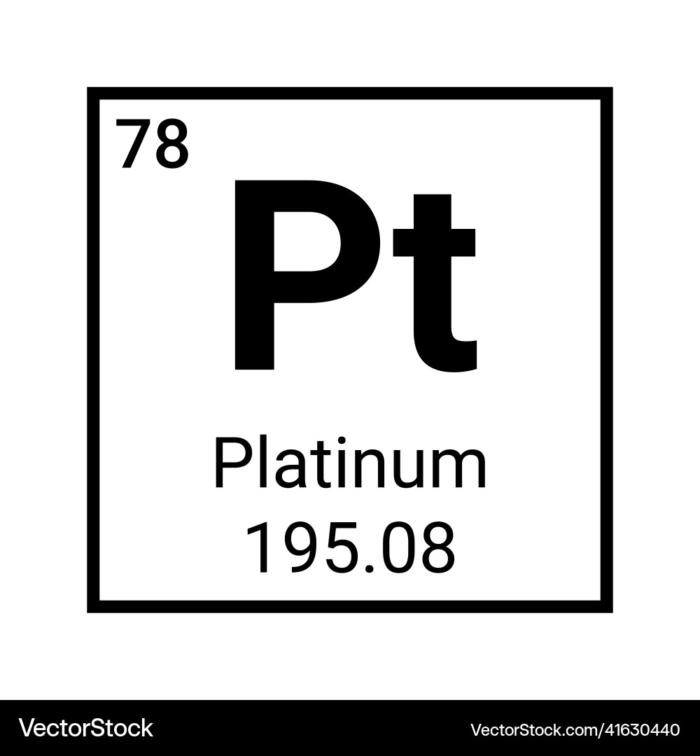 Platin periodische Element chemische Symbol Wissenschaft Platin periodische Element chemische Symbol Wissenschaft vektorbild