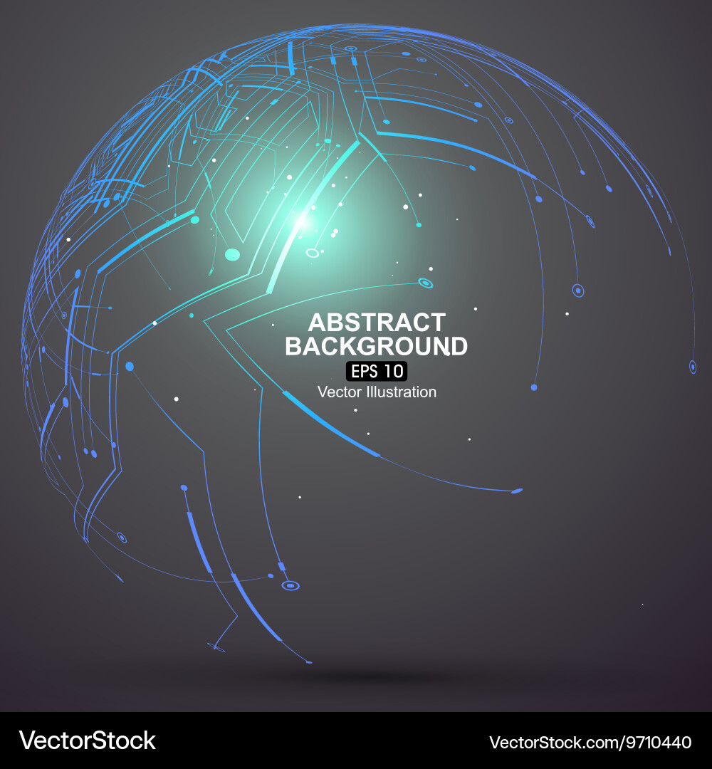 Point and curve constructed the sphere wireframe Vector Image