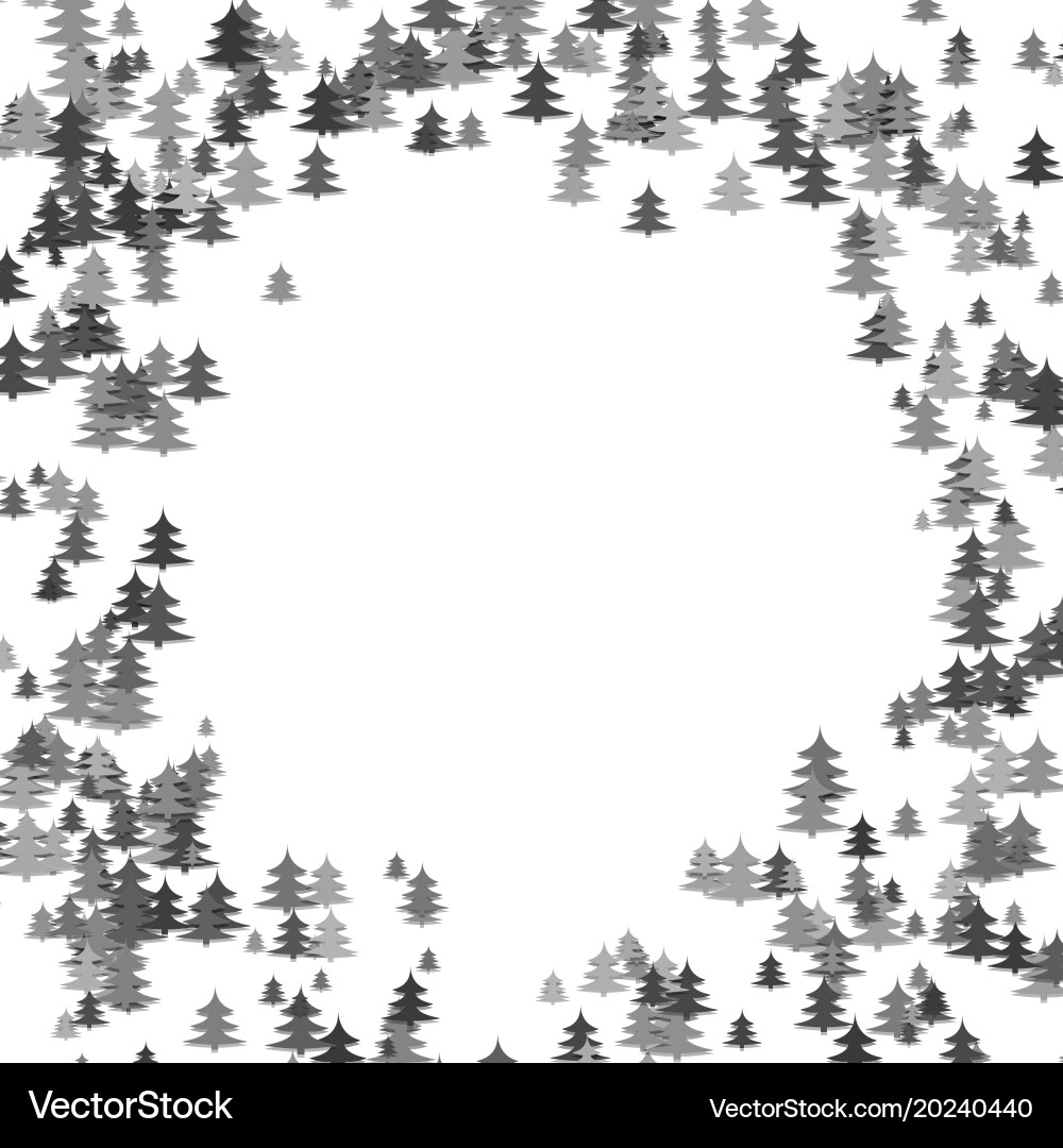 Random pine tree forest pattern background vector image