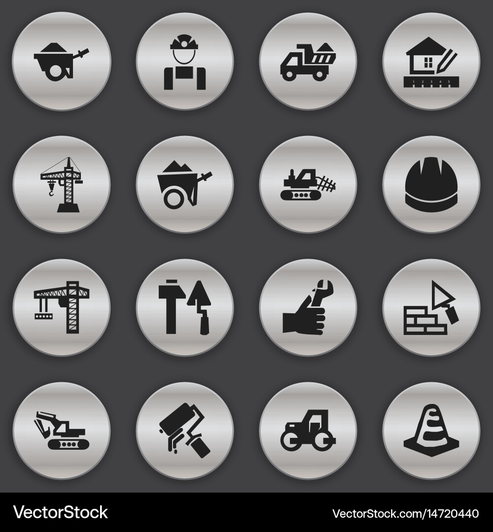 Set of 16 editable building icons includes vector image