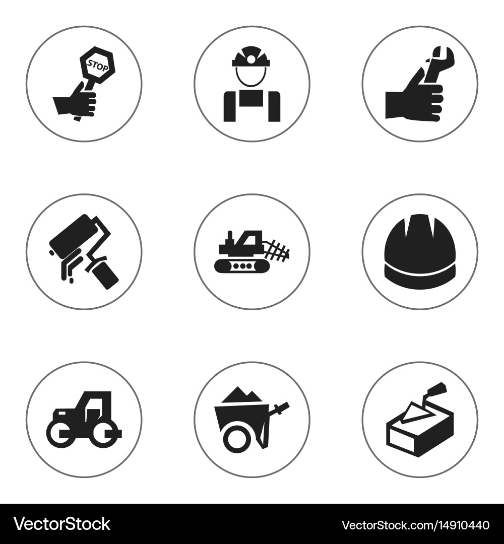 Set of 9 editable structure icons includes Vector Image