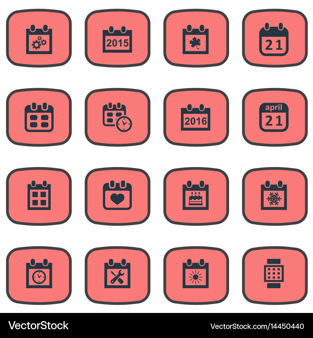 Set of simple calendar icons Vector Image