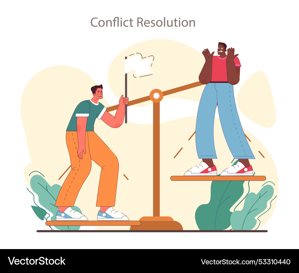 Soft skill development character with conflict Soft skill development character with conflict vector image