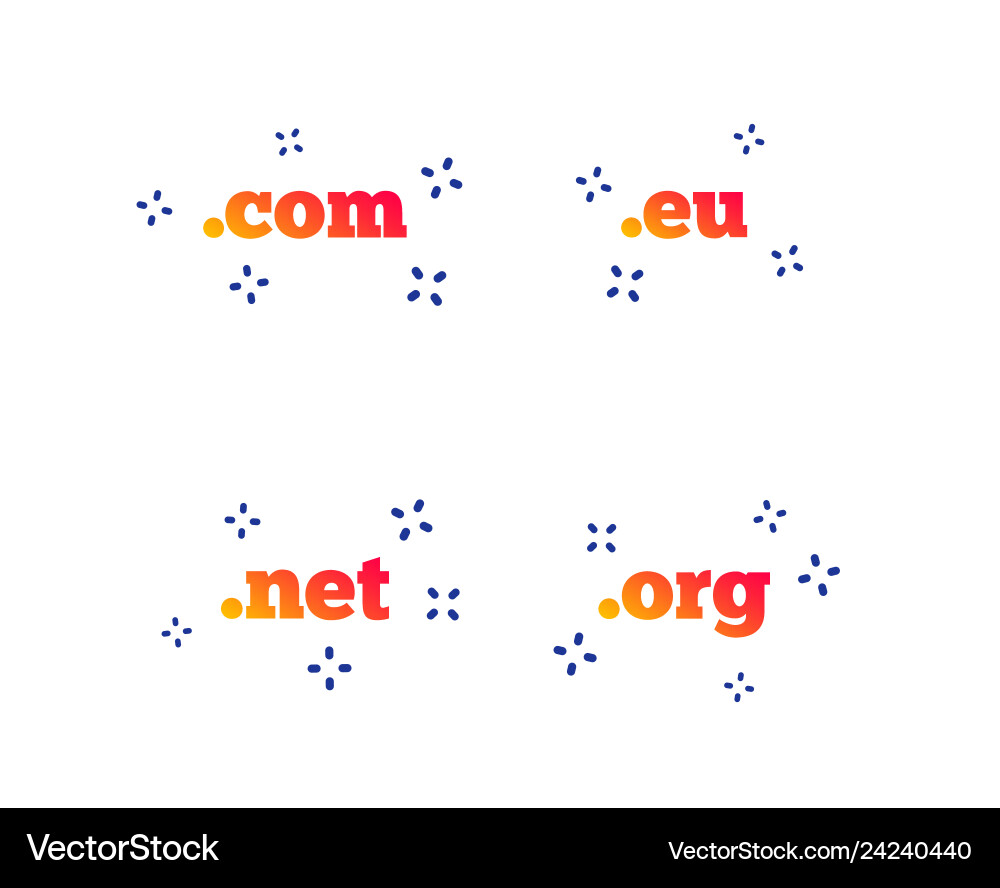 Top-Level-Domains signiert com eu net und org Top-Level-Domains signiert com eu net und org vektorbild