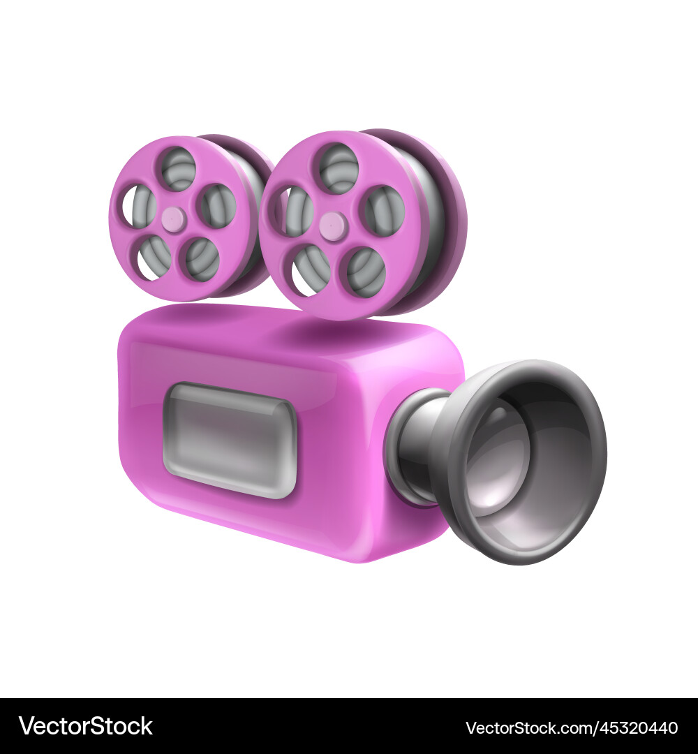 Video camera 3d icon cartoon film recorder Video camera 3d icon cartoon film recorder Vector Image