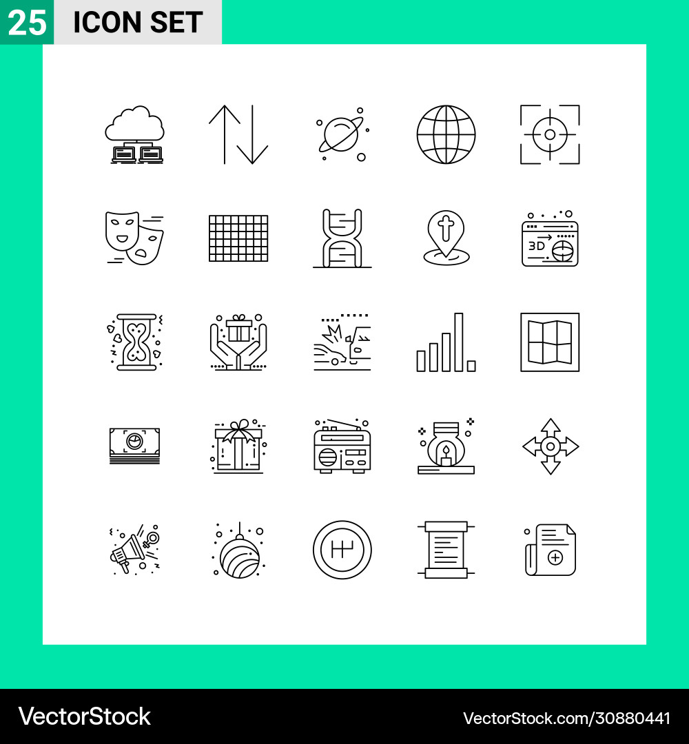 25 universal lines set for web and mobile Vector Image