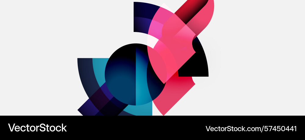 Abstract shapes overlap creating dynamic vector image