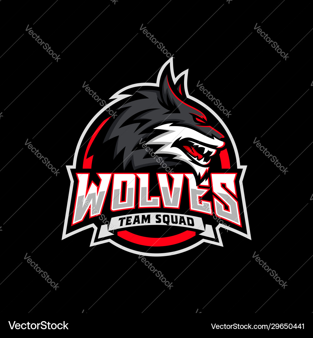 Aggressive Wolf Esports Logo Vector Image