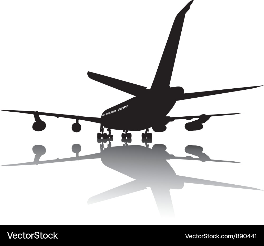 Aircraft Silhouette - Jet Airplane vector image