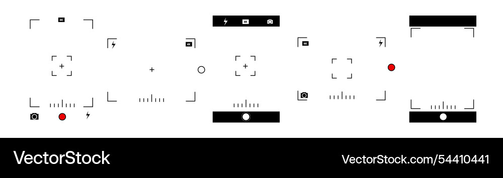 Amera app interface with photo and video settings vector image