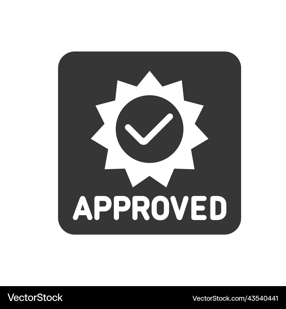 Approved or certified icon for your design Approved or certified icon for your design vector image