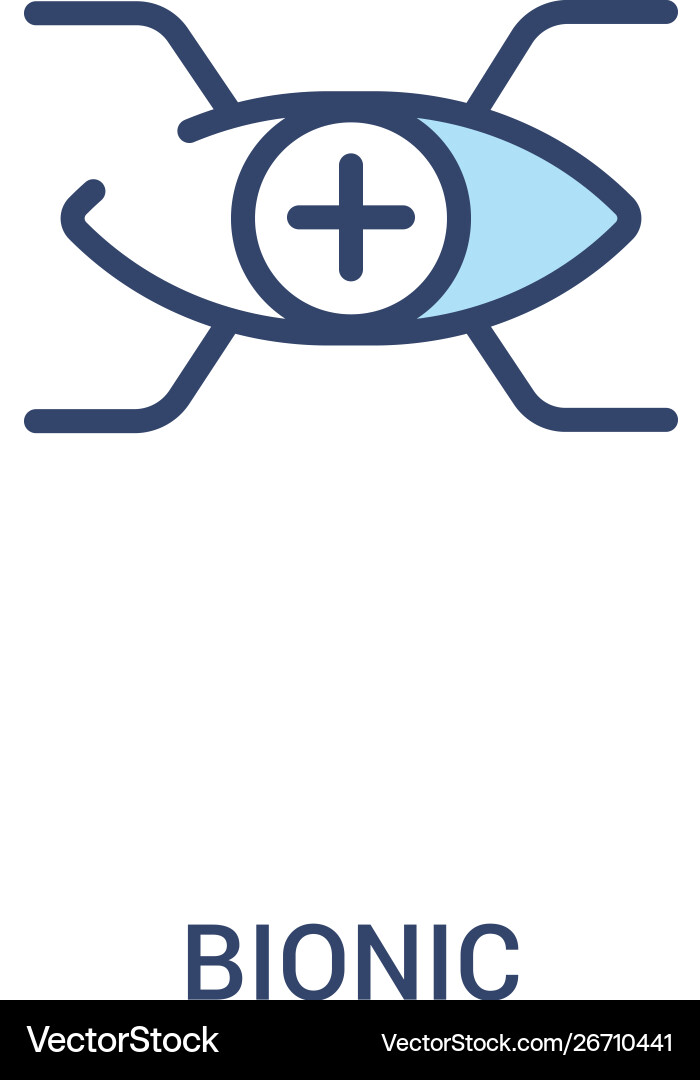 Bionic concept 2 colored icon simple line element Bionic concept 2 colored icon simple line element vector image