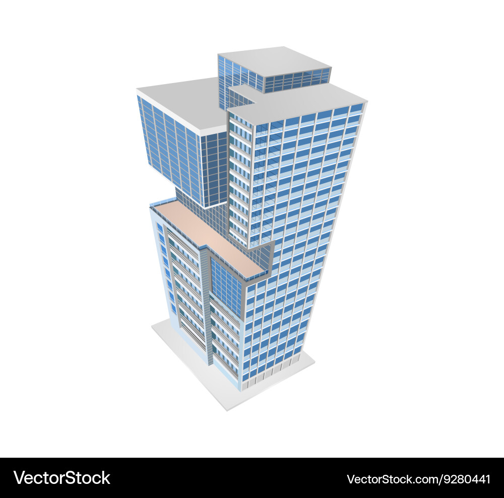Building model colors scene vector image