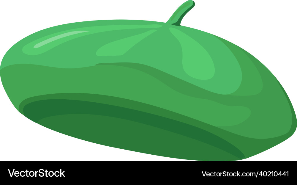 Cartoon green beret headdress for artists job Cartoon green beret headdress for artists job vector image