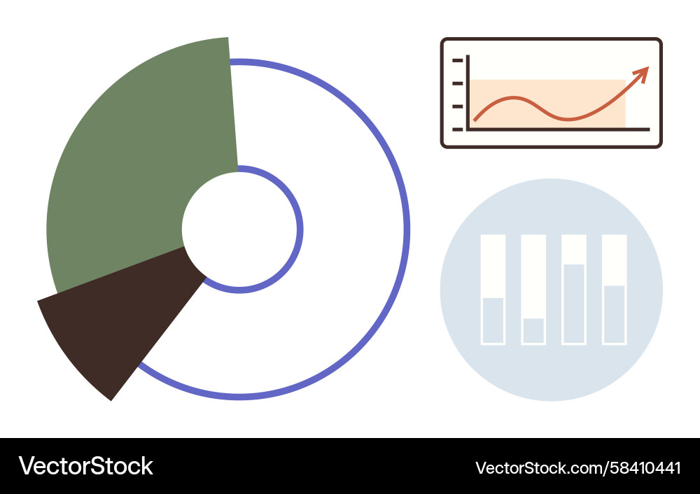 Data Analysis Visualization - Charts & Graphs Vector Image