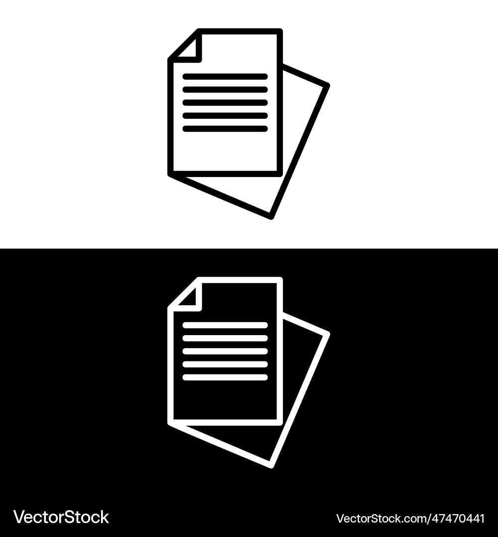 Document papers in linear style icon vector image