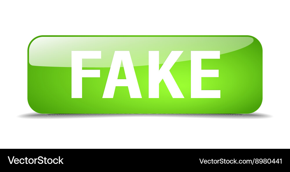 Fake green square 3d realistic isolated web button Vector Image
