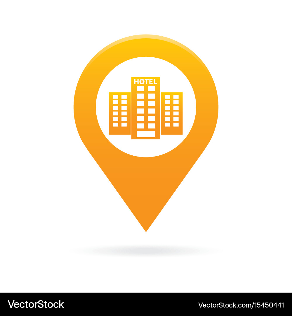 Hotel map pointer icon marker gps location flag vector image
